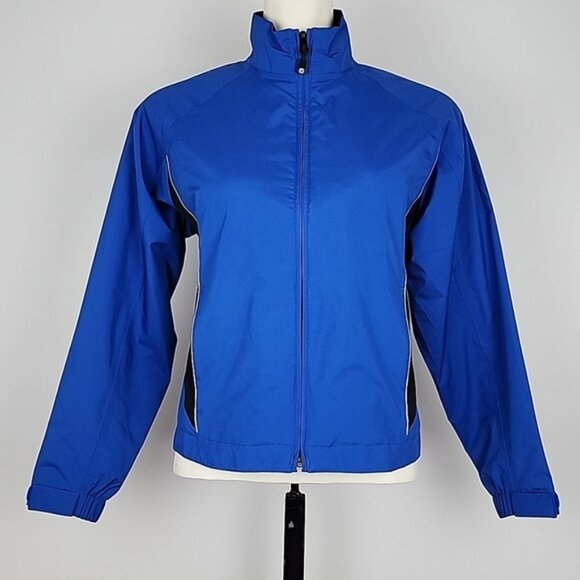 DryJoy's by FootJoy Womens Blue Wind Water Resistant Zip Up Jacket Lined Size XS - Picture 2 of 15